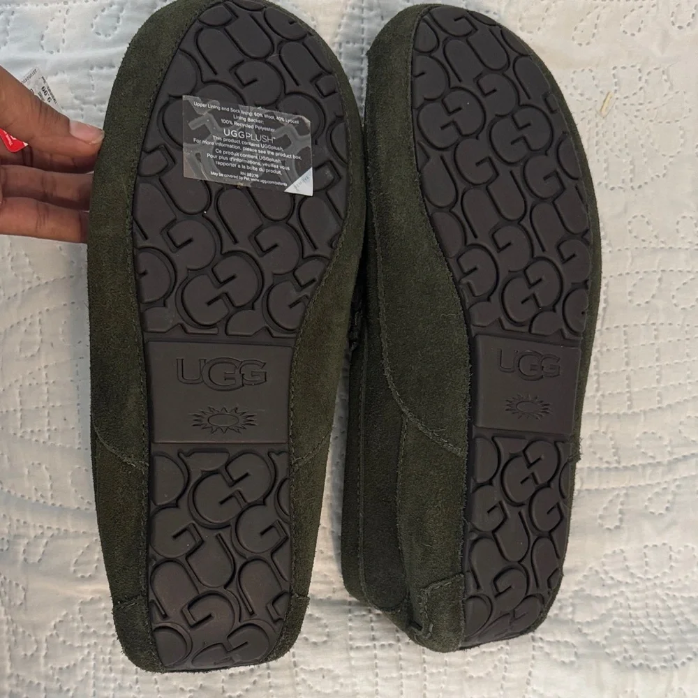 NEW UGG burnt Olive Suede men’s ASCOT Loafers size 11 - Picture 6 of 12